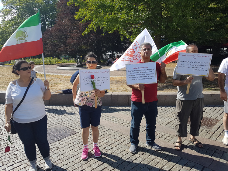 تظاهرات سراسری ایرانیان‌ آزاده علیه توطئه تروریستی رژیم آخوندی علیه مقاومت 